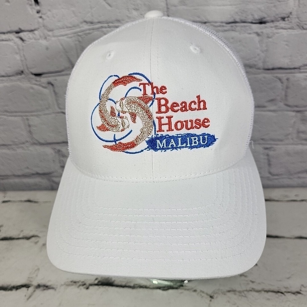 The Beach House Malibu Hat Unisex White Snapback Embroidered Ball Cap